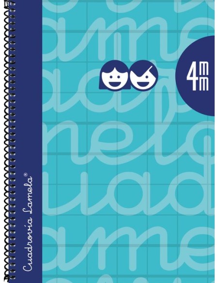 CUADERNO ESPIRAL 4º 80H 90G 4MM TURQUESA CUADROVIA EXTRADUR
